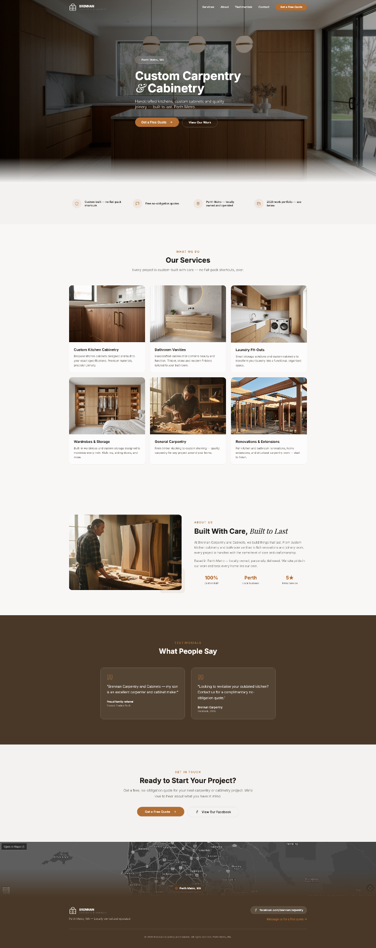 Brennan Carpentry website by Core Creative
