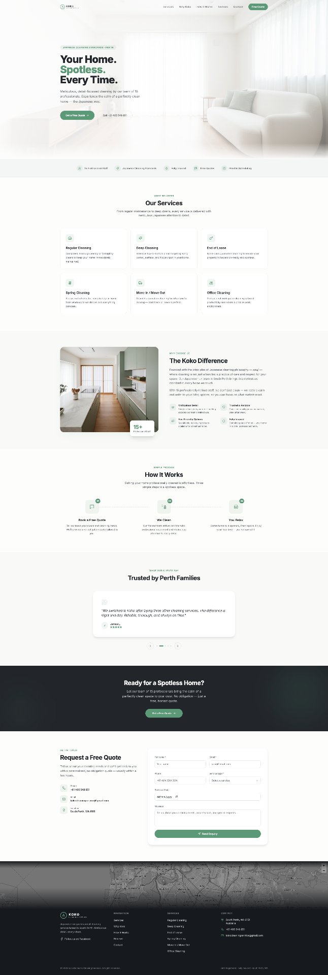 Koko Cleaning website by Core Creative