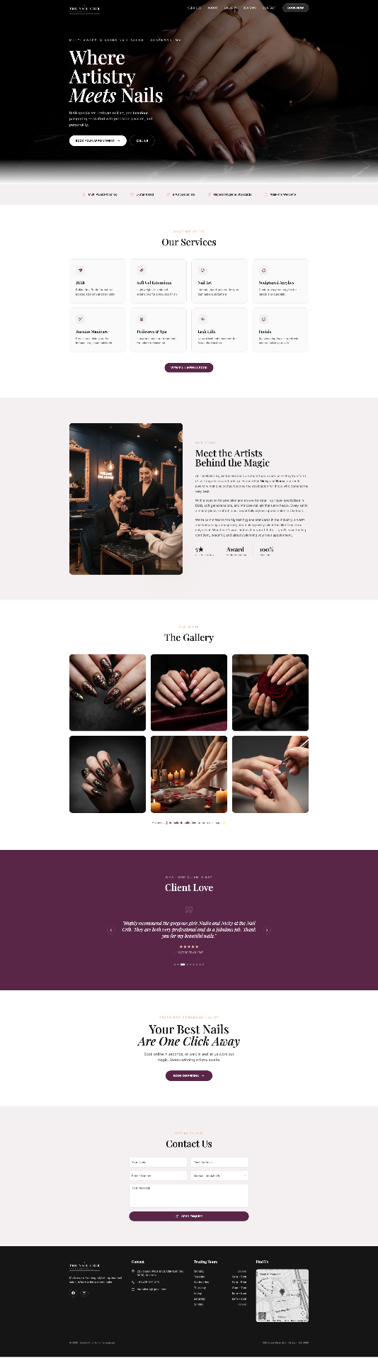 The Nail Crib website by Core Creative