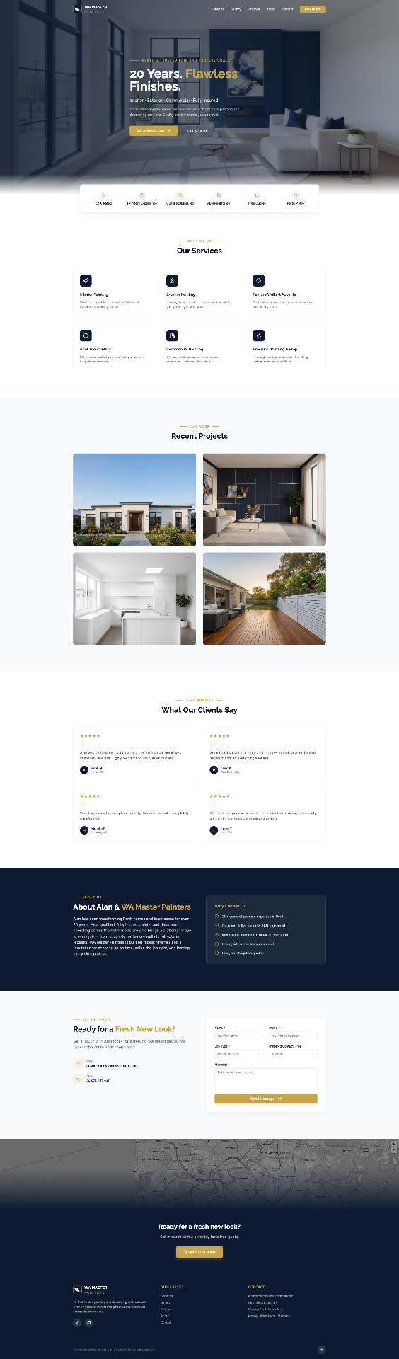 WA Master Painters website by Core Creative